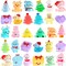 40PCS Mini Christmas Luminous Figurines 40 Styles Christmas Resin Miniatures Glow